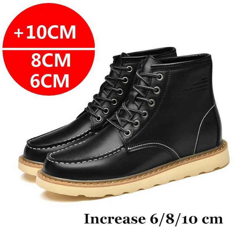 Mens Boots Elevator Shoes Hidden High Heels High Soft Leather High Heels Mens Boots with Additional Lining 10CM 8CM 6CM High Boots M250121