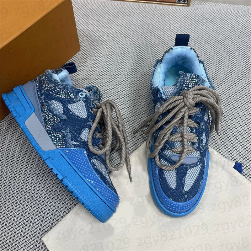 Luxury mens sneakers Designer Embossed Fashion Donkey Classic printed leather Flower Mens Sneakers Leather Low top lace-up Sports casual shoes F23