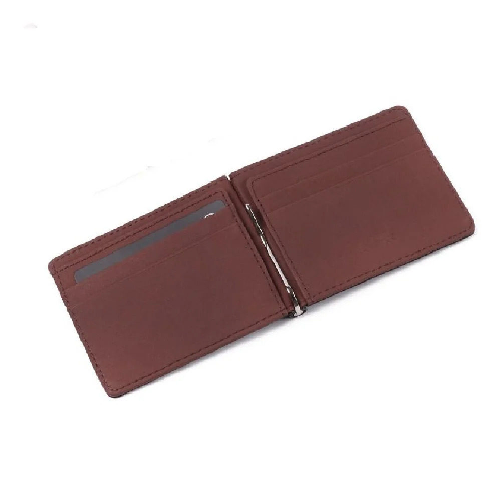 Fashion Simple Mens Leather Money Clips Wallet Multifunctional Thin Man Card Purse Metal Clamp For Cash Holder 250114