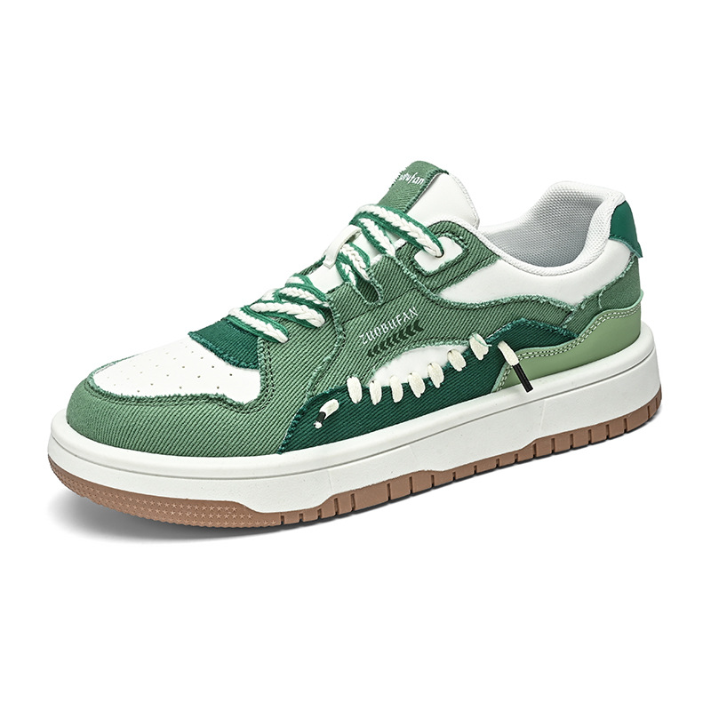 Men Casual Shoes Fashion Printing Design Sense Thick Sole Triple Black Green Blue Free shipping