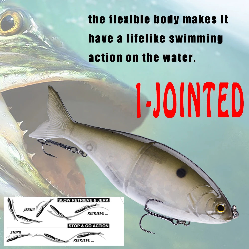 Chans Huang 17.8CM 82G/7 inches 2.89OZ slider connected swimming pool large fishing bait 3D eye swimming pool sinking saltwater gliding bait 250109