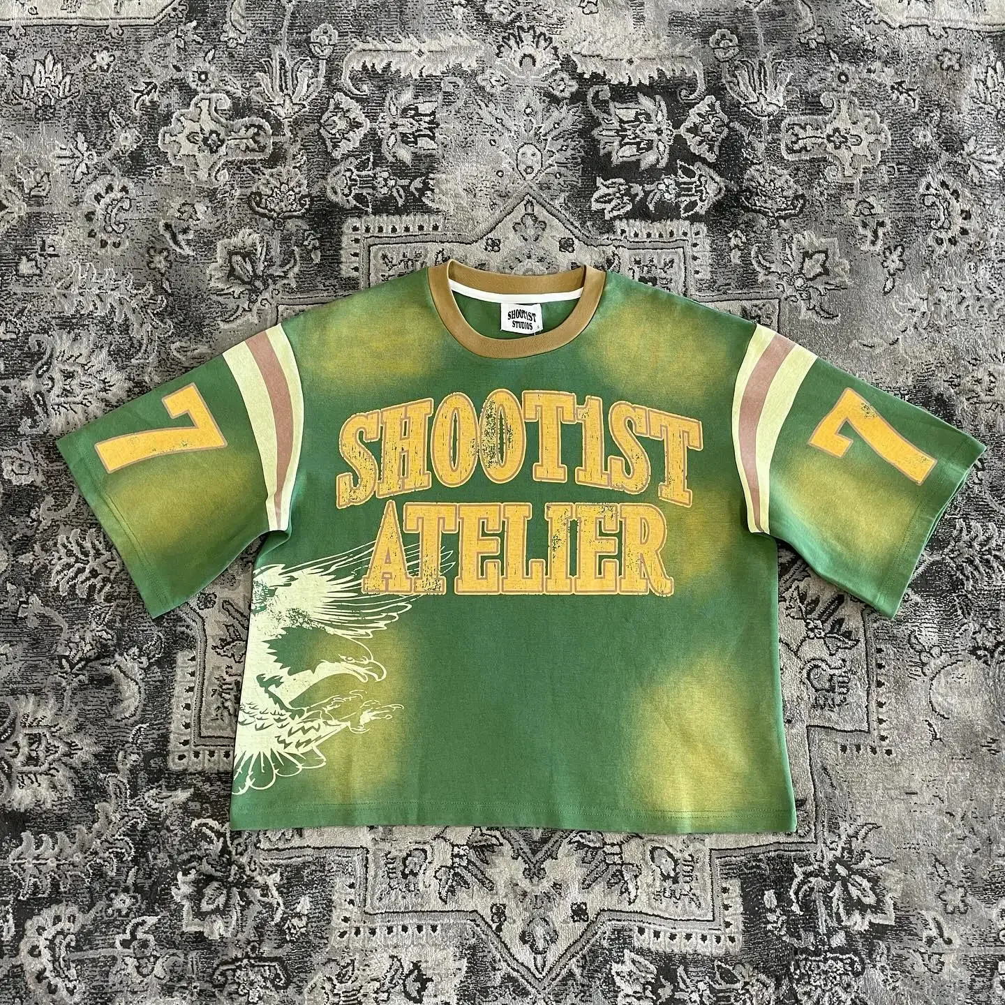 American T-shirt Y2K short sleeved top mens retro hip-hop rock pattern oversized T-shirt round neck pure cotton floral dress 250110