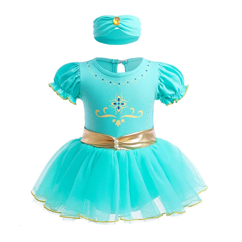 Toys Infant Baby Romper Dress With Headbands Mermaid Elsa Ana Belle Little Girl Jumpsuit Kids Cute Cos Clothing 250117