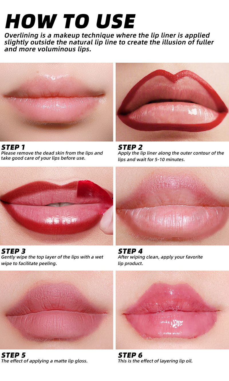 Good quality Lip Stain Tint Peel Off Long Lasting Waterproof Natural Nude Peel-Off Lip Liner Pen Mask Lip Dye Tear Off Lipstick Makeup
