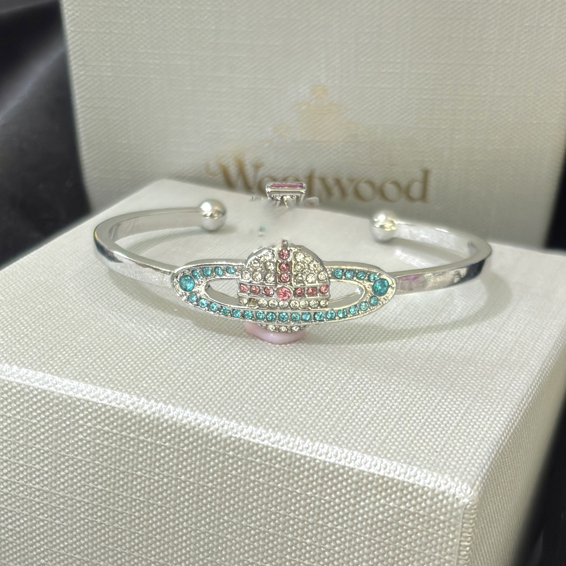 Saturn bracelets Full Diamond Planet Bracelet women designer bracelet Opening High Grade Bangle titanium 18K Stainless Wristband jewelry