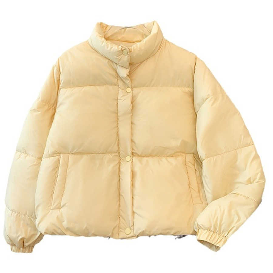 Korean Version Winter Bakery Womens Standing Collar Short Autumn and Winter Cotton Jacket Milk Yellow Cotton Jacket Women Jackets Coat Woman Fur 24120