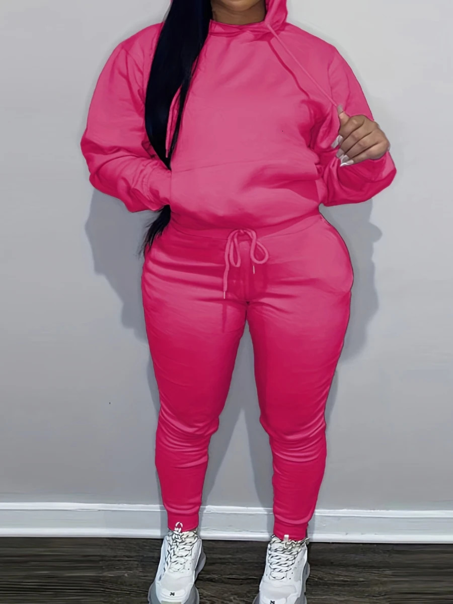 LW Plus Size womens matching tracksuit set Drawstring Tracksuit Set Female Autumn Sport Pants for Women Two Piece Sets 250122