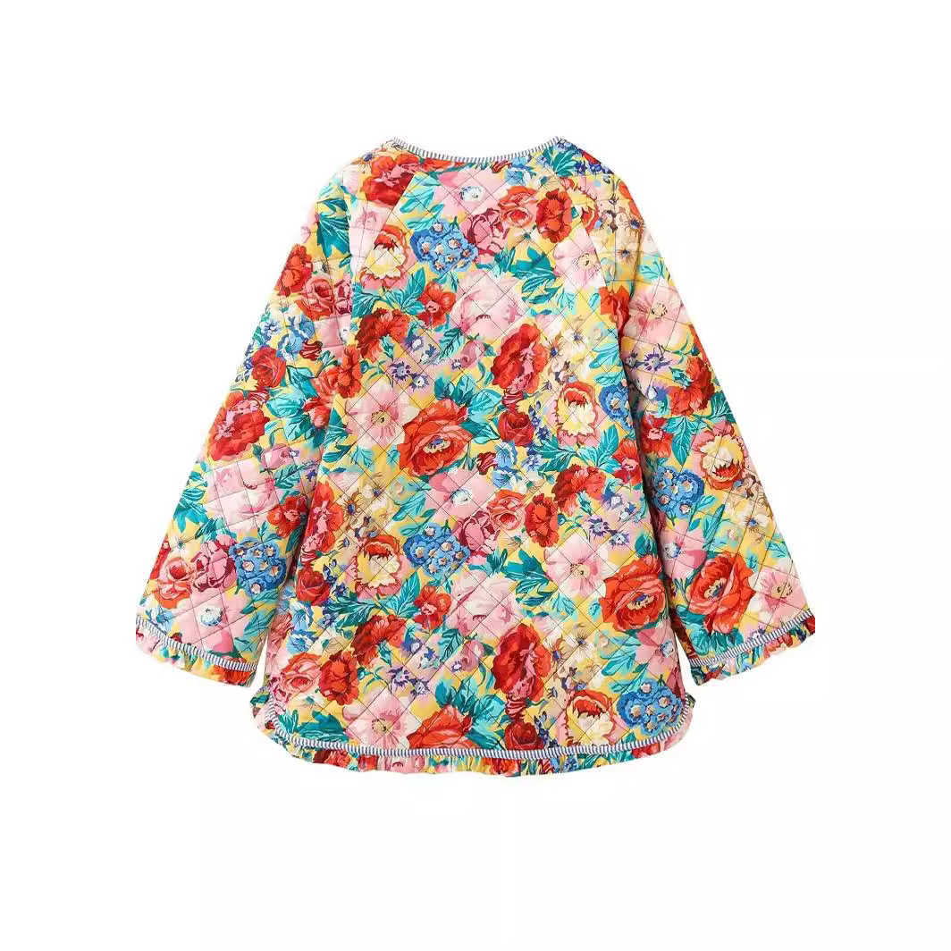 Womens Autumn Flower Printed Loose Quilted Cotton Jacket Womens Top Women Jackets Coat Woman Fur 241209