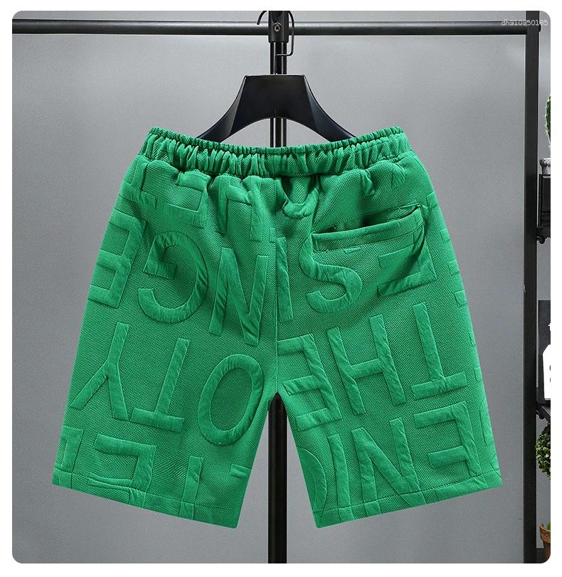 Men's Shorts Letters Size 5XL 6XL 7XL Fashion Knitted Men Comfortable Elastic Waist Clothing Male Breathable Short Trousers