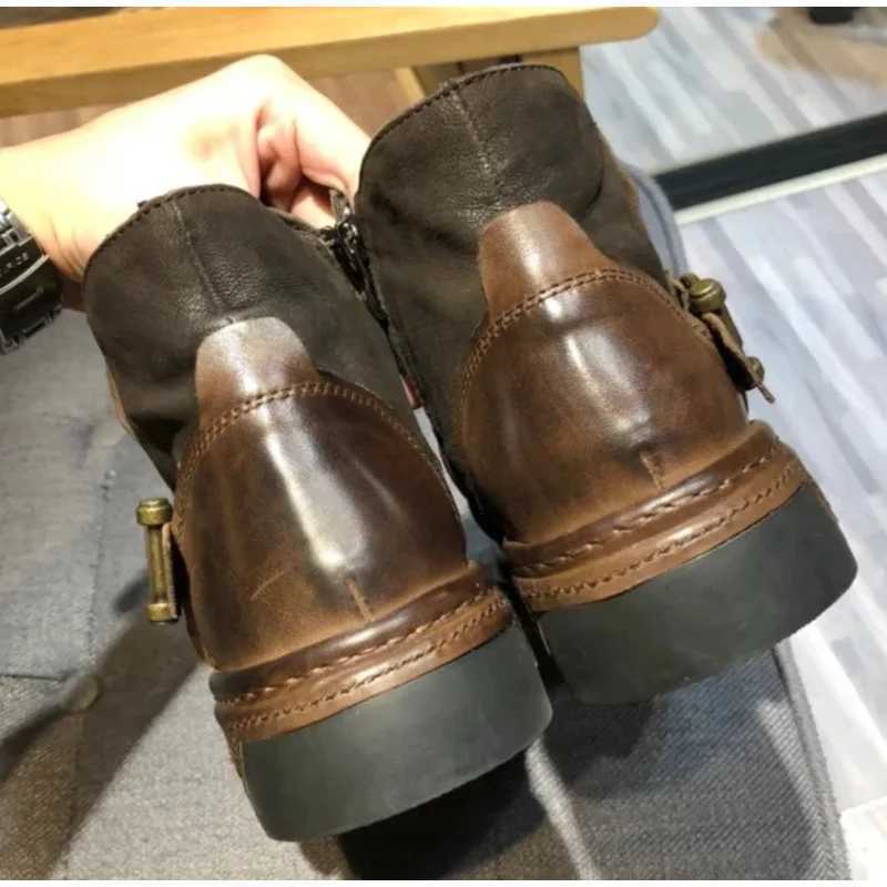 Mens Medieval Leather Renaissance Captain Jack Vintage Martin Ankle Boots Halloween Retro Steampunk Knight Pirate Cosplay Shoes M250121
