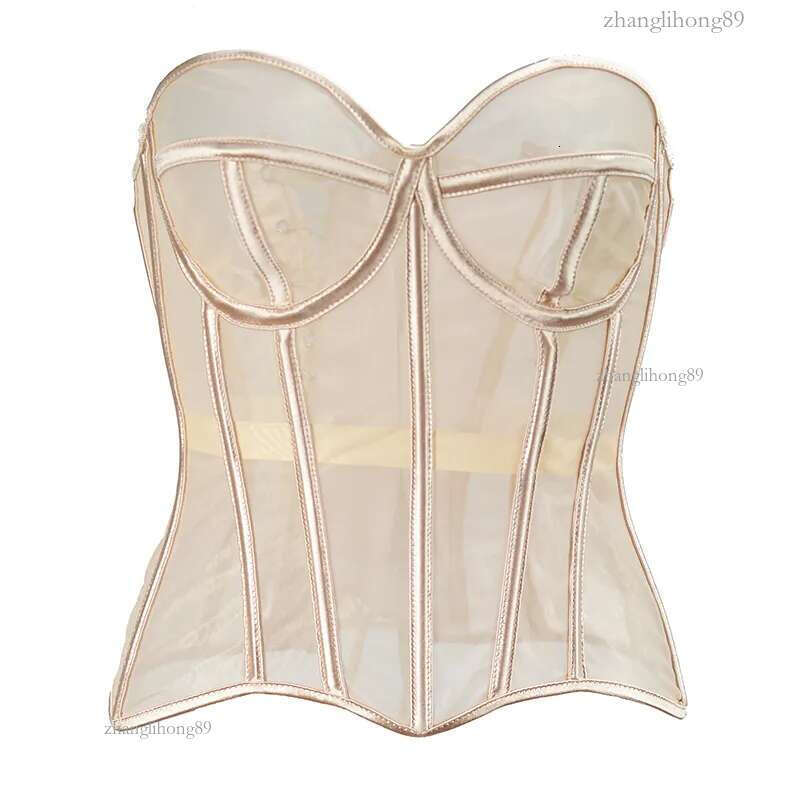 Women Ultra Lightweight Sexy Mesh Bridal Corset Bustier 2022 Spring New Goth Casual Vintage Slim Body Belts Streetwear See Through Corset XXS-5XL