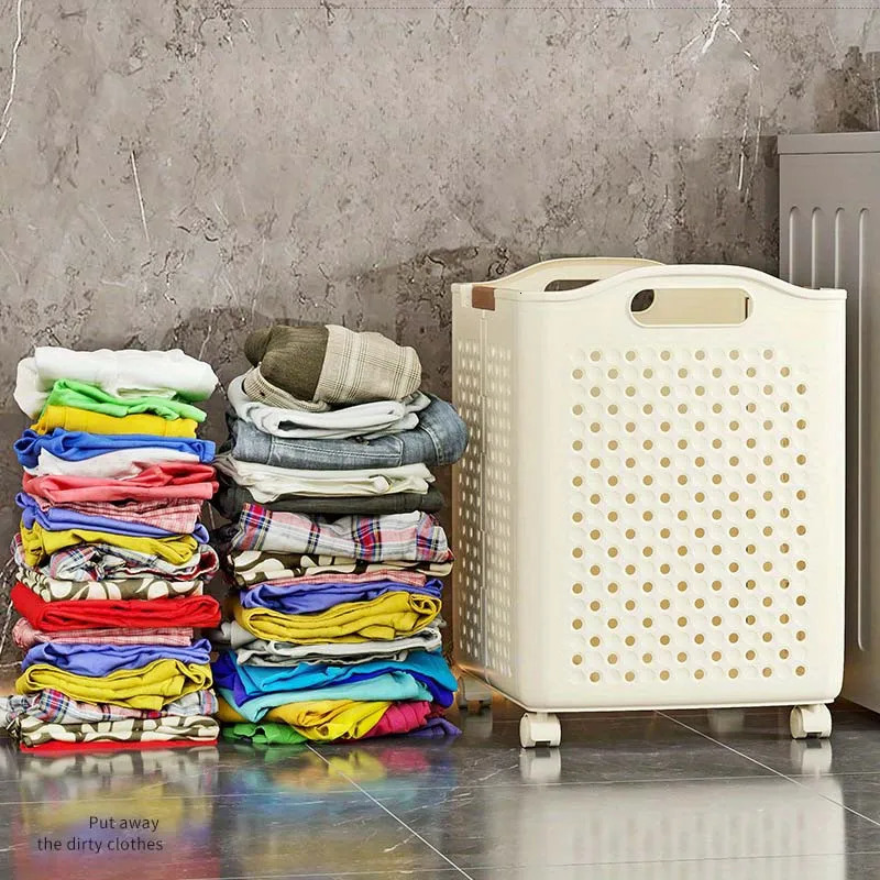 Large Folding Laundry Basket Durable PP Multi-Purpose Dirty Clothes Storage Basket for Bedroom Bathroom Household 250113