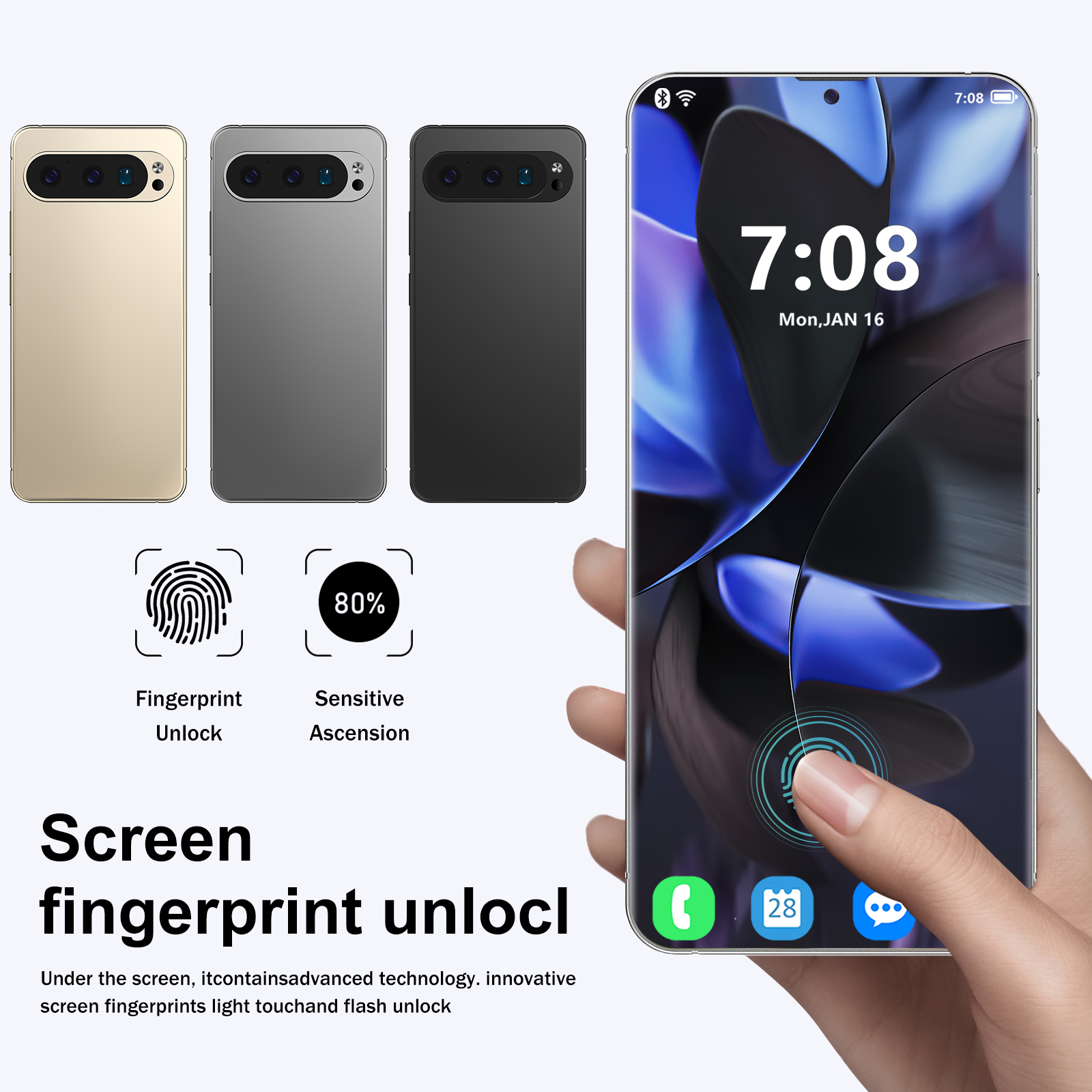 New Google smartphone Pixel 9 Pro XL 6.8 inches incell large screen 12+512G HD free shipping