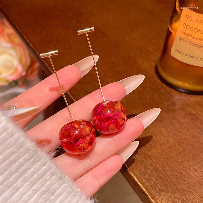 Dangle Earrings Unique Design Sweet Cherry Tassel Pendant For Women Fashion Temperament Charming Girls Party Jewelry Birthday