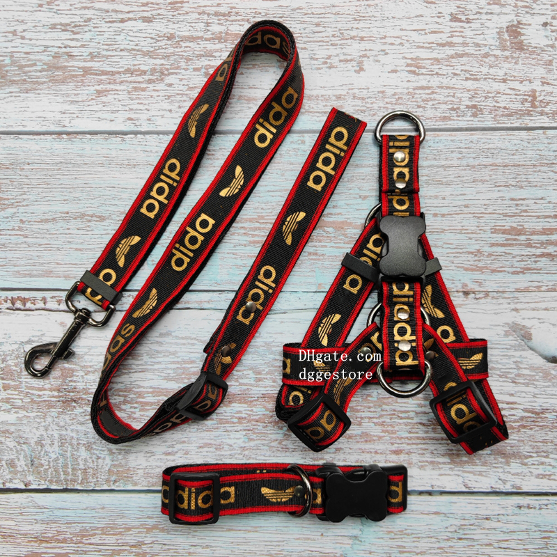 free shipping ic Bronzing Letter Pet Collars Collar Leashes Set Nylon Car Seat Belts Designer Dog Harness for Small Medium Large Dogs French Bulldog P
