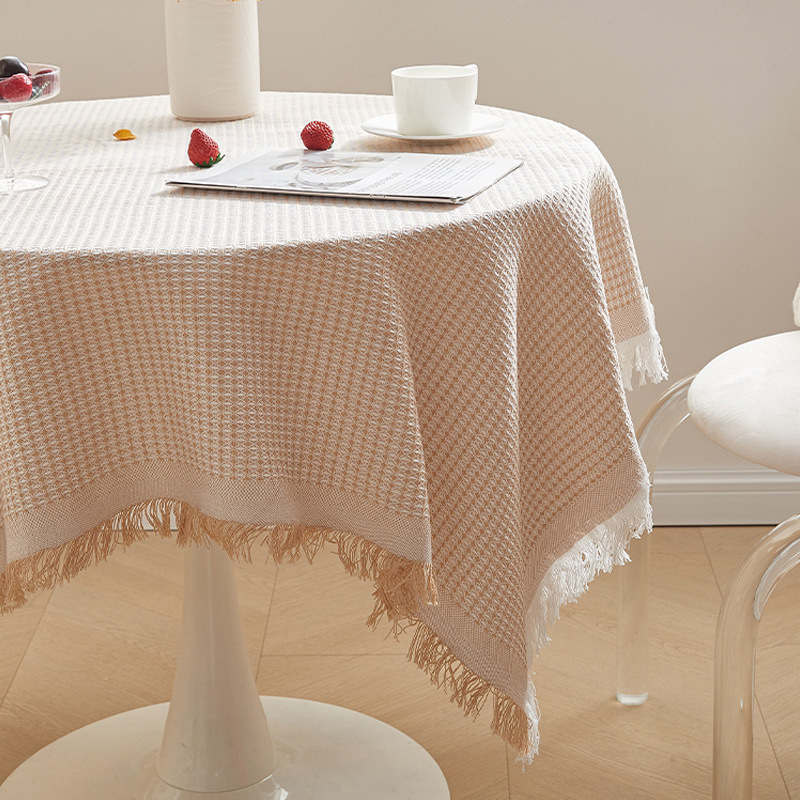 Solid Color Tablecloth White Coffee Table Cloth O-3
