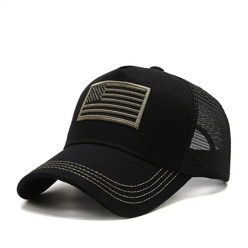 Men Mesh Baseball Cap Men Women Tactical Army Military Dad Hat USA American Flag US Unisex Hip Hop Hats Outdoor Sport Caps 250117