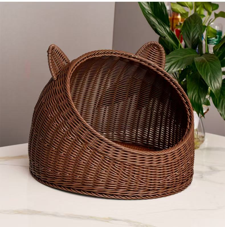 Vine woven cat dog rabbit winter warm nest, washable, odorless, ventilated, breathable pet cage, suitable for all seasons