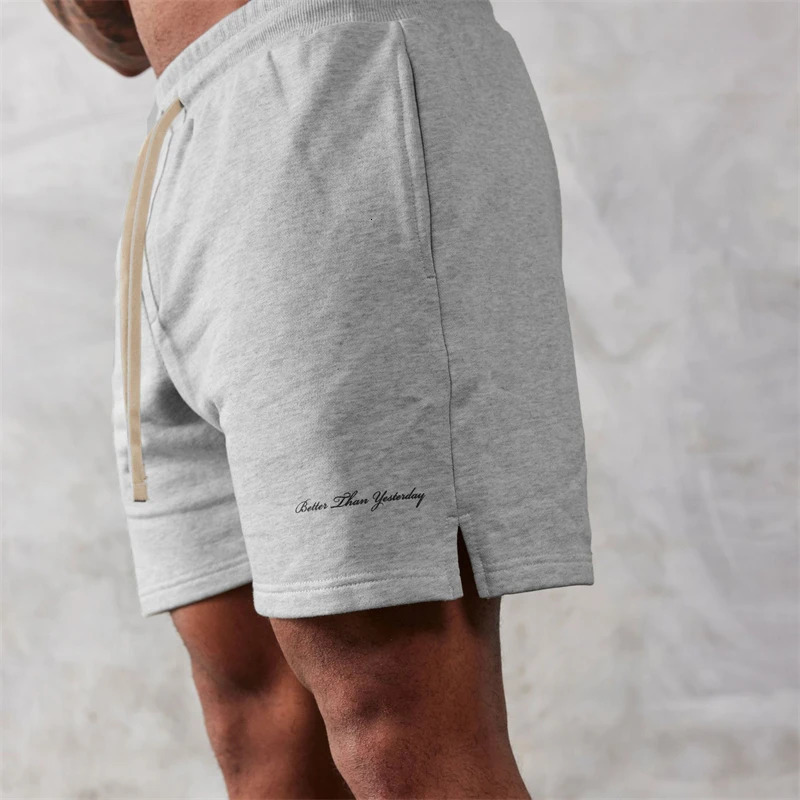 Summer cotton grey mens shorts trendy stylish five cent jogger fitness sweatpants 250122