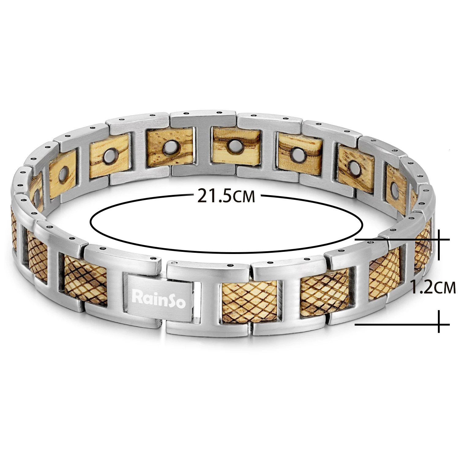 Rainso Fashion Mens Stainless Steel Bracelet and Bracelet Zebravood Charm Magnetic Bracelet Friendship Jewelry Bracelet Viking 250109