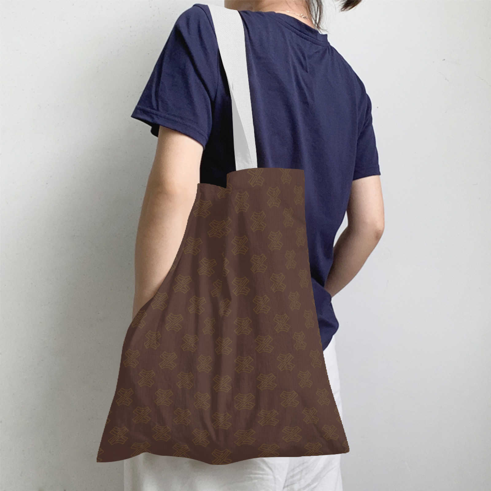 NXY Linen Shopping Bag Large Capacity Shoulder Bag Folding Tote Handbag Reusable Luxurys Handbag multi-size-off-white Casual bag Hip