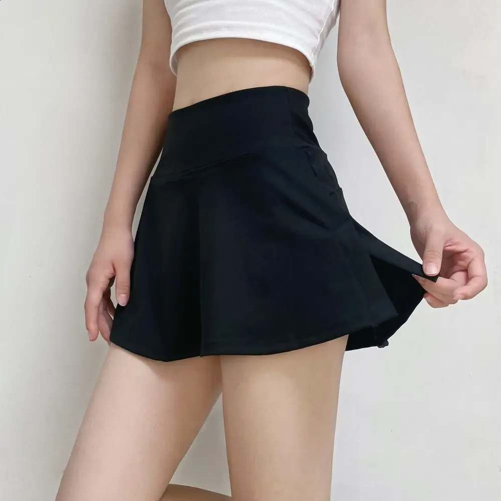Breathable Sports Short Skirt Highwaisted Slim Tennis Black Quick Drying Built in Shorts Summer y250122