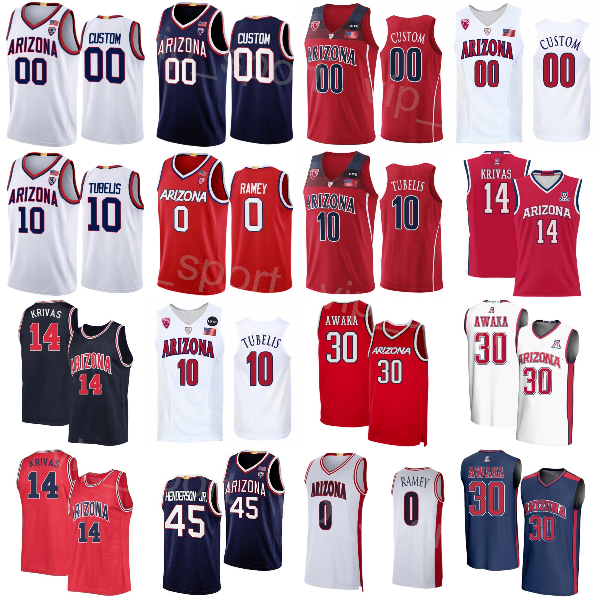 Printed College 1 Caleb Love Jerseys Basketball Arizona Wildcats Kid Man Women 0 Jaden Bradley 4 Trey Townsend 5 KJ Lewis Anthony DellOrso Pelle Larsson University