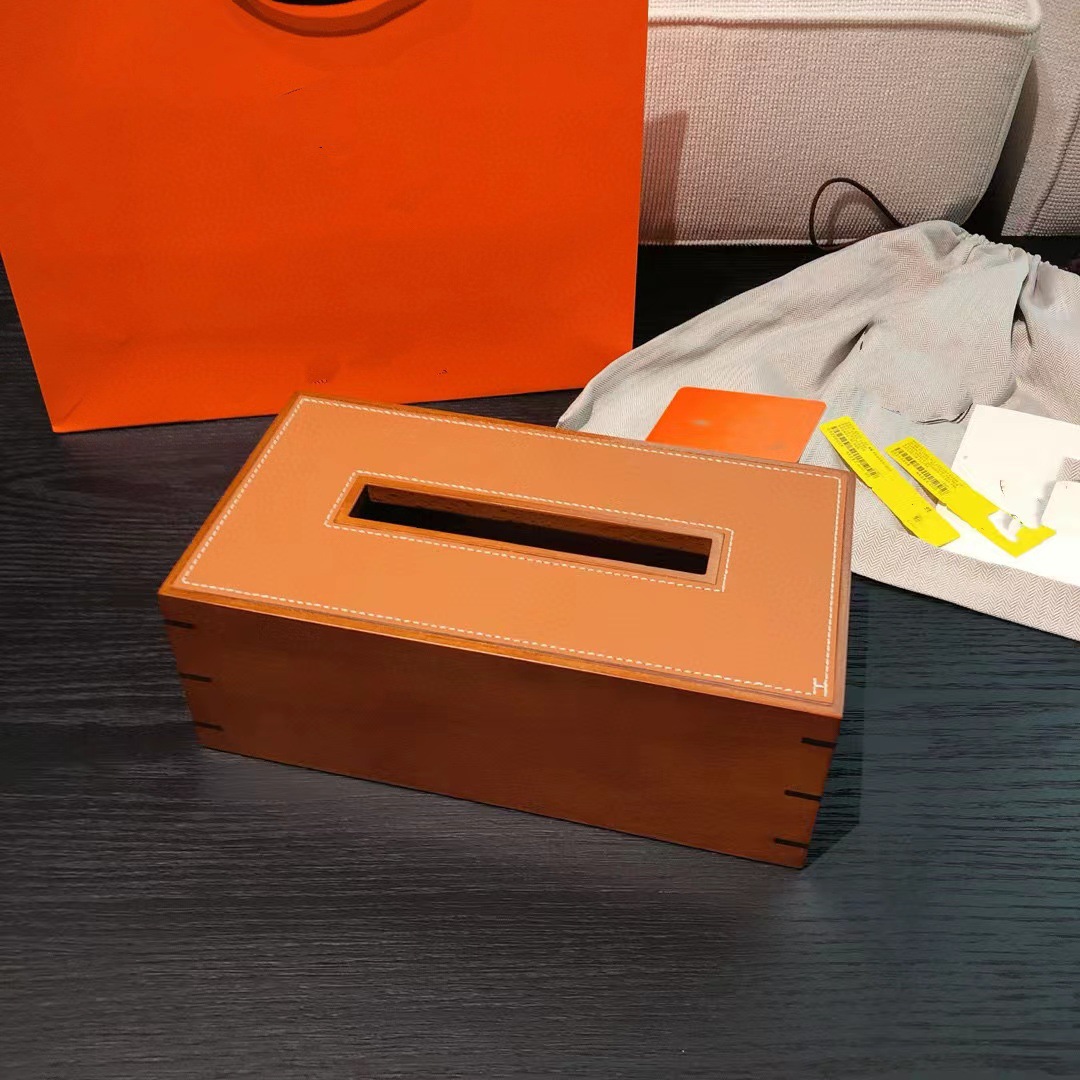 Tissue Boxes Solid Wood Living Rooms Coffee Table Leather Napkins Box Packaging Household Gift