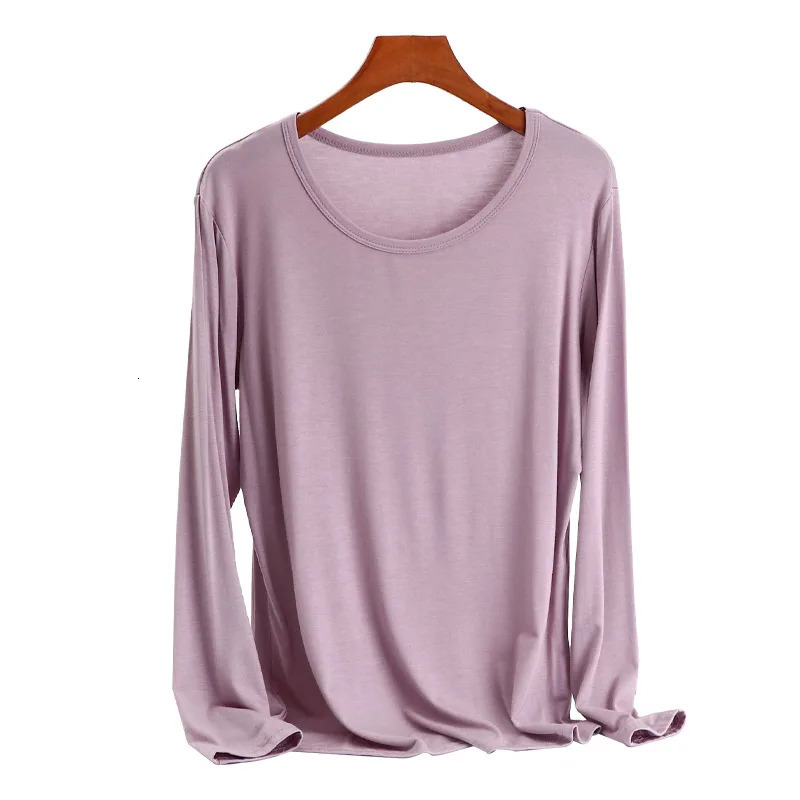 Womens round-neck loose top fattening fat MM large-size long-sleeved inner T-shirt spring and summer undershirt simple 250122