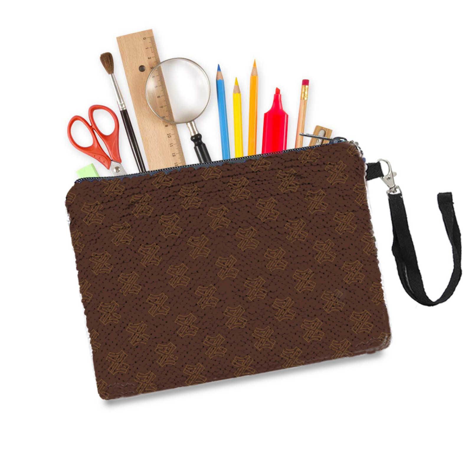 NXY Women Travel Cosmetic Bag Retro Printing Sequin Makeup Bag Ladies Small Clutch Purse Travel Handbags Schoolgirl Pencil Storage Bags Hip