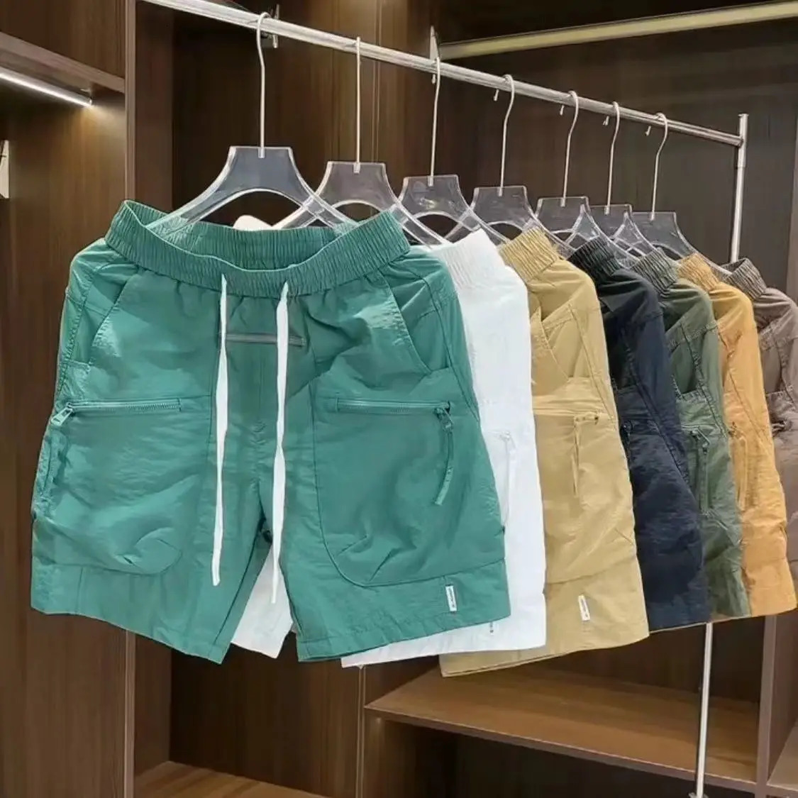 Japanese Shorts Mens Fashion AllMatch Casual Working Pants QuickDry Loose Straight gym shorts 250122