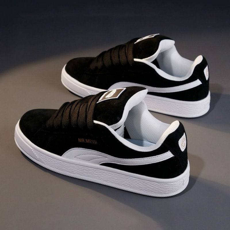 Trendy Low Top Versatile Student Genuine Soft Leather Women's Board Shoes, Casual Classic Sports Breathable Suede White Shoes