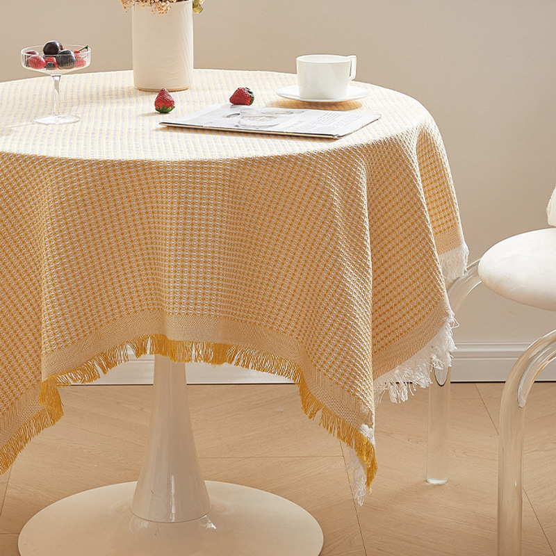 Solid Color Tablecloth White Coffee Table Cloth O-3