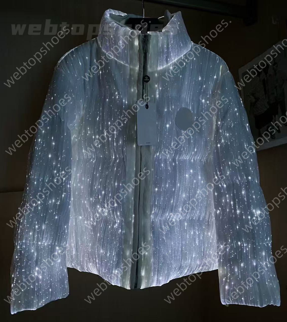 Winter Down Parkas Luminous Down Jacket Co-branded Badge Tag Stand Collar High Street Super Men contrived hoodie designer jacket Classic windbreaker