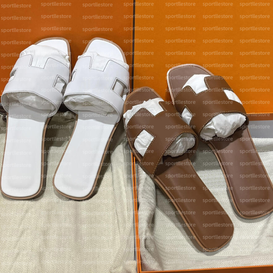 Slippers Designer Sandals Women's Fashion Luxury Slide Letter Slide Rubber Leather Flat Shoes Summer Beach Bath Slippers Brown Retro Sandals 777