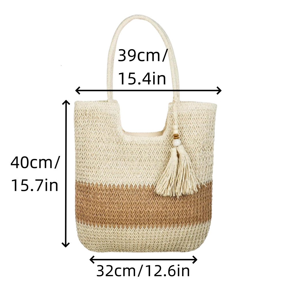 Beach Tote Handbag, Shoulder hine Straw Woven Bag, Women's Bag
