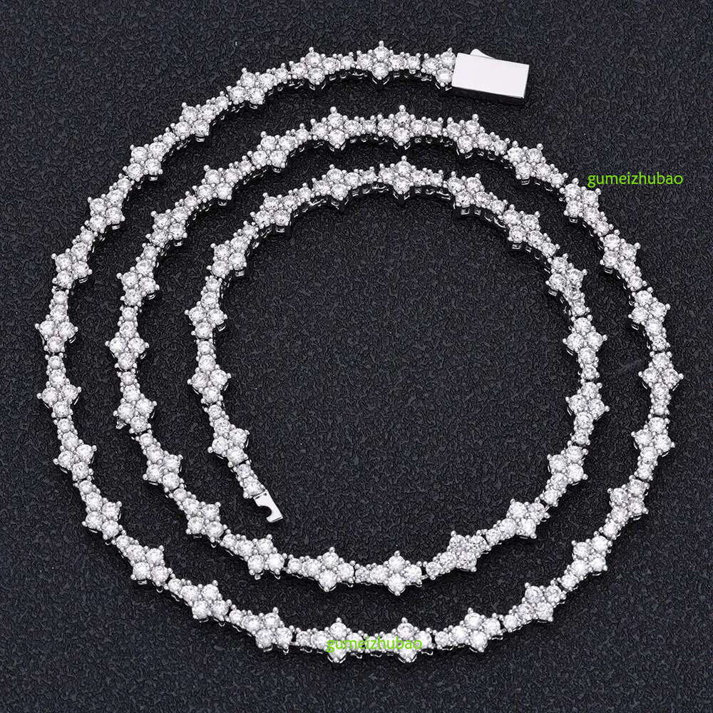 Hip Hop 6.5mm Moissanite Aircraft Tennis Chain Personalized custom jewelry S Sier women's necklace
