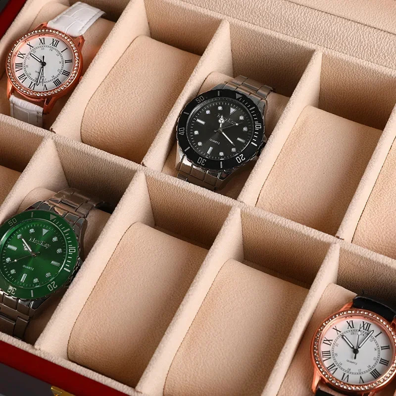 Wooden Watch Box 1/2/3/5/6/10/12 Slot Watch Gift Box Watch Storage Travel Case Organizer Men Jewellery Box Piano-bake-paint 250121