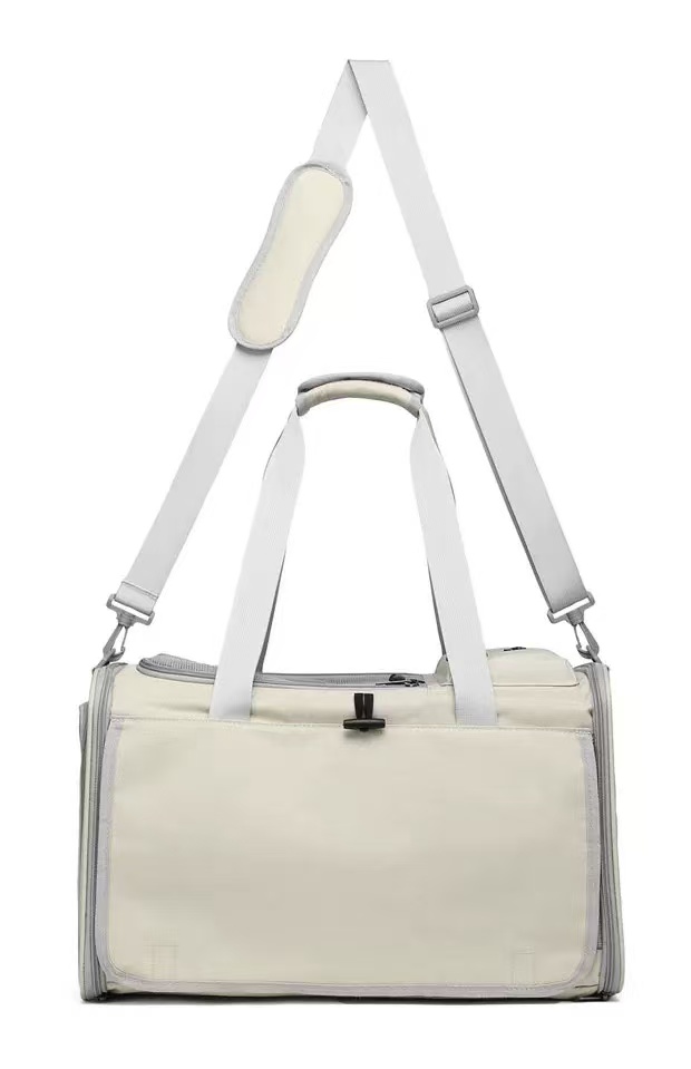 Big cat bag, portable for outdoor activities, large capacity for two cats to travel, hand-held crossbody pet bag, breathable canvas dog bag