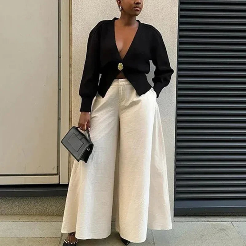 Elegant V Neck Knit Cardigan Women Loose Hollow Out One Button Sweater Female Autumn Winter Soft Solid Knitwears Lady 250109Z