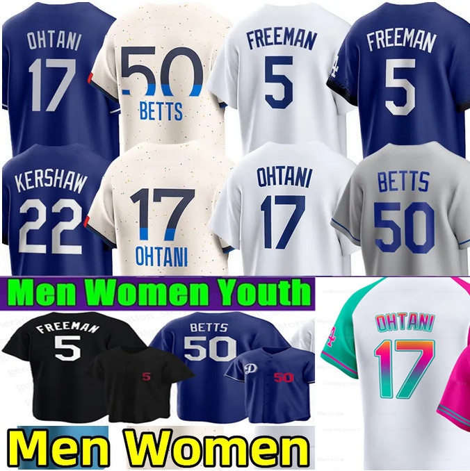 Mens youth Ohtani Jerseys Shohei Ohtani Mookie Betts snell Valenzuela Teoscar Hernandez DoDgErEs baseball Freeman kids Roki Sasaki Jerseys