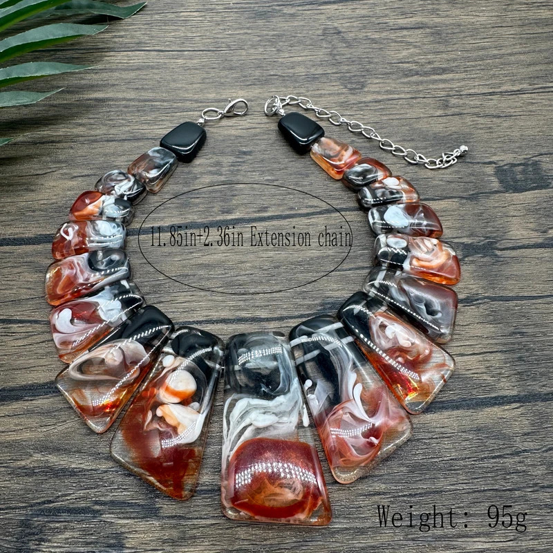 Chunky Statement Turquoise Plate Necklace Earrings Women Boho Choker Female Jewelry Party Gift 250117