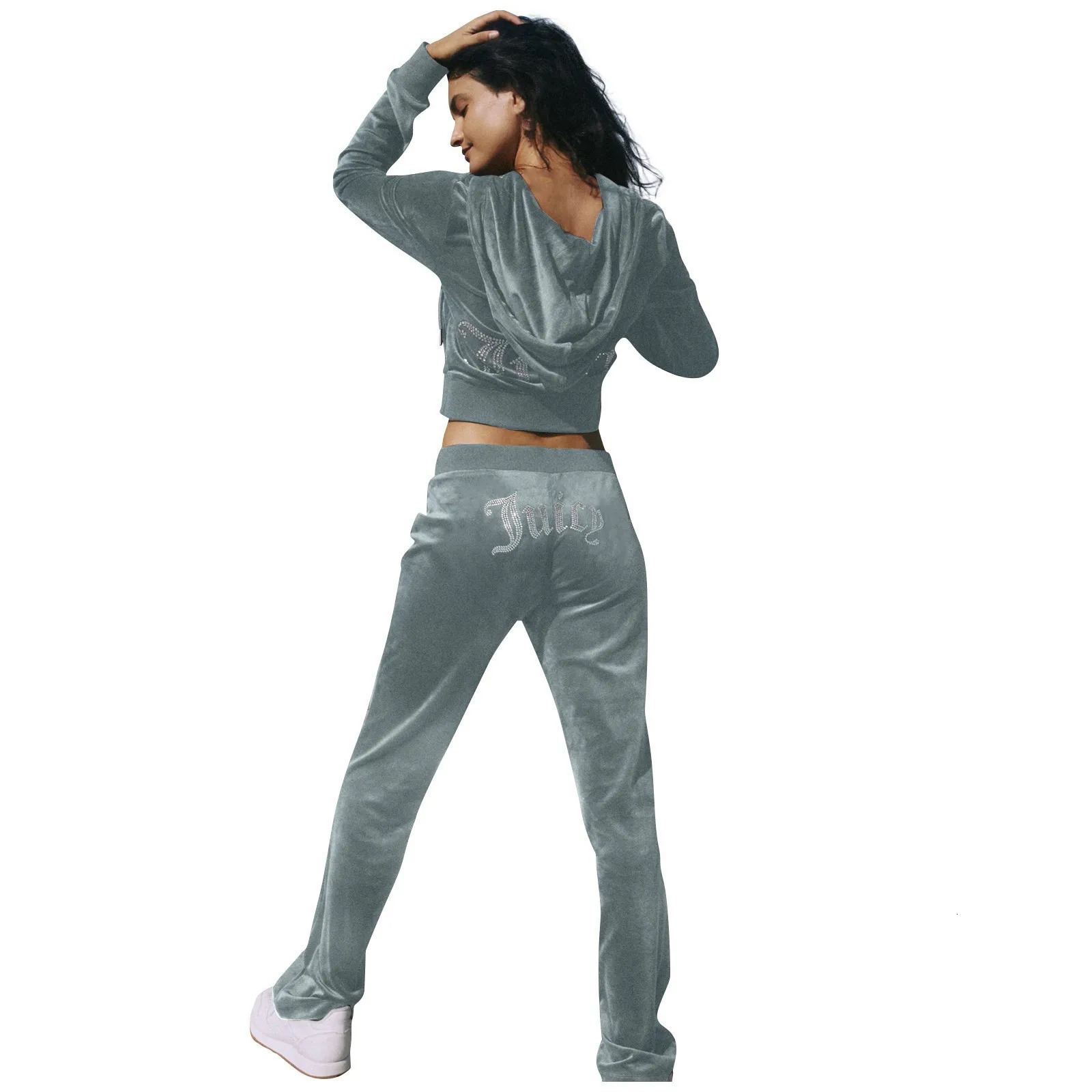 WomenS Two-Piece Casual Long Sleeved Diamond Velvet Sports Casual Set Pantalones De Mujer Ropa Mujer 250120