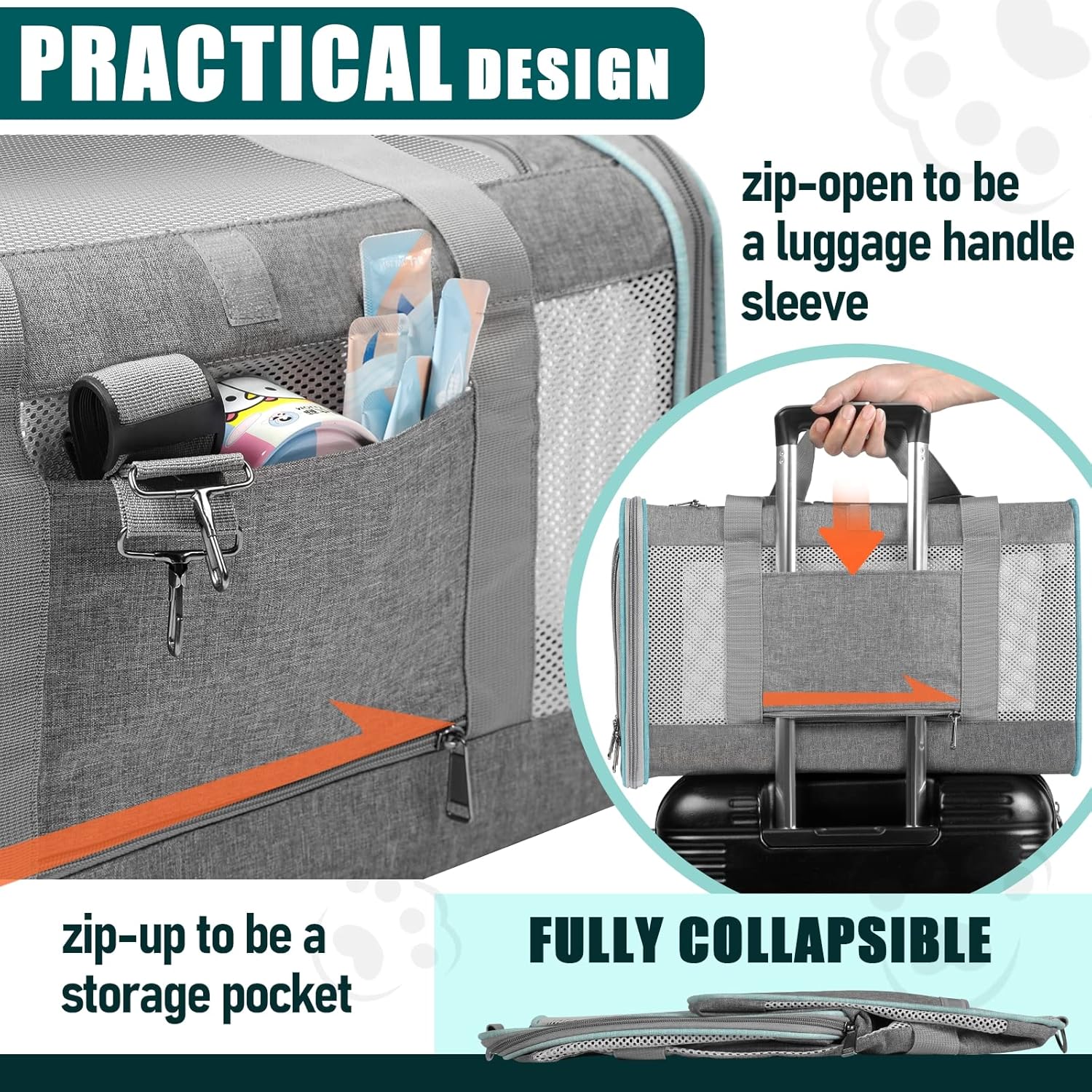 Pet carrier for large cats over 20 LBS Soft side small dog travel carrier Foldable carrying bag Sturdy transport carrier for long distance travel medi