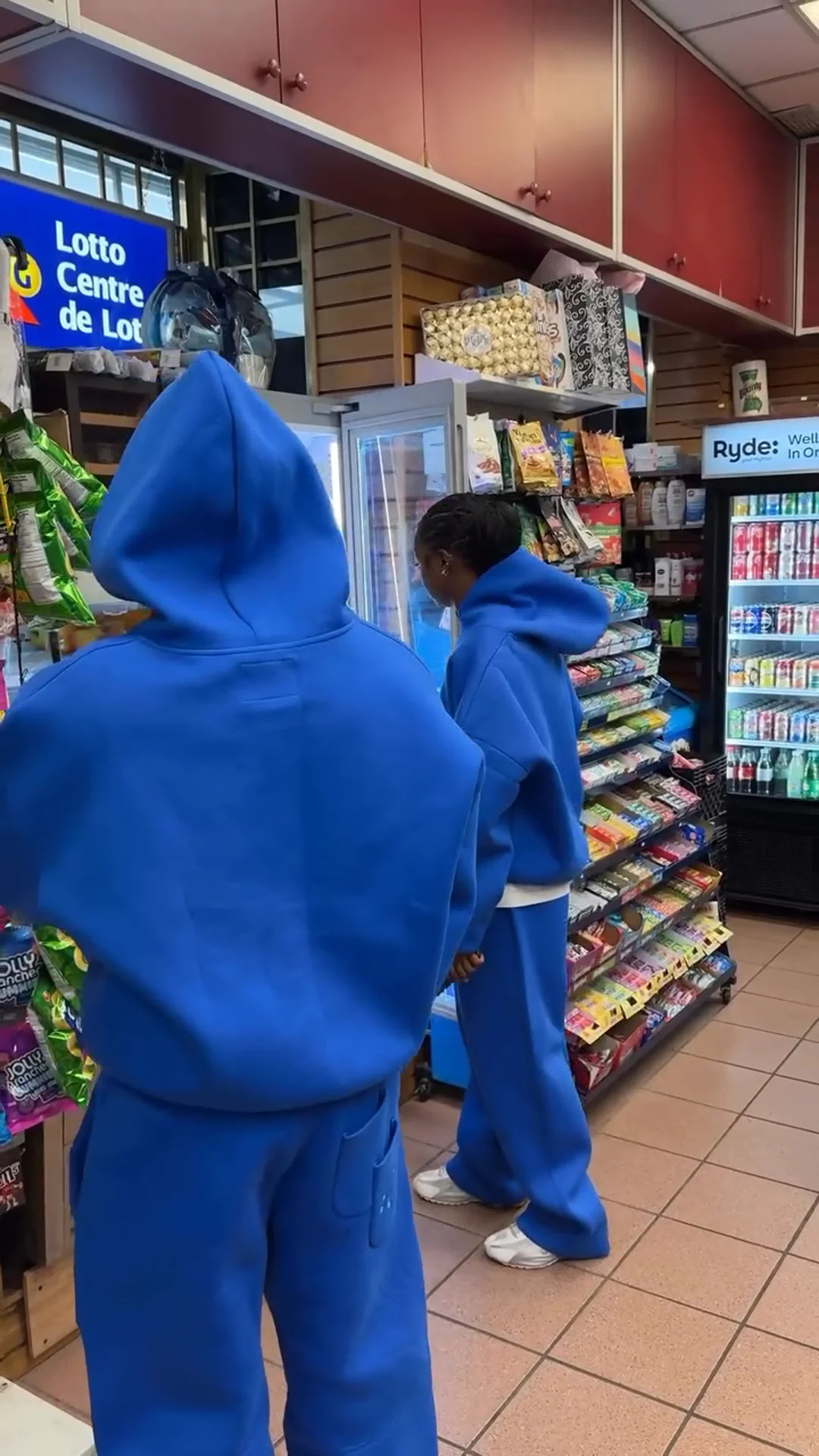 Blue Thickened Velvet Simple Hoodie 2024 Autumn and Winter Street Harajuku Hip Hop Men and Women Loose Y2k Hoodie Set 250120