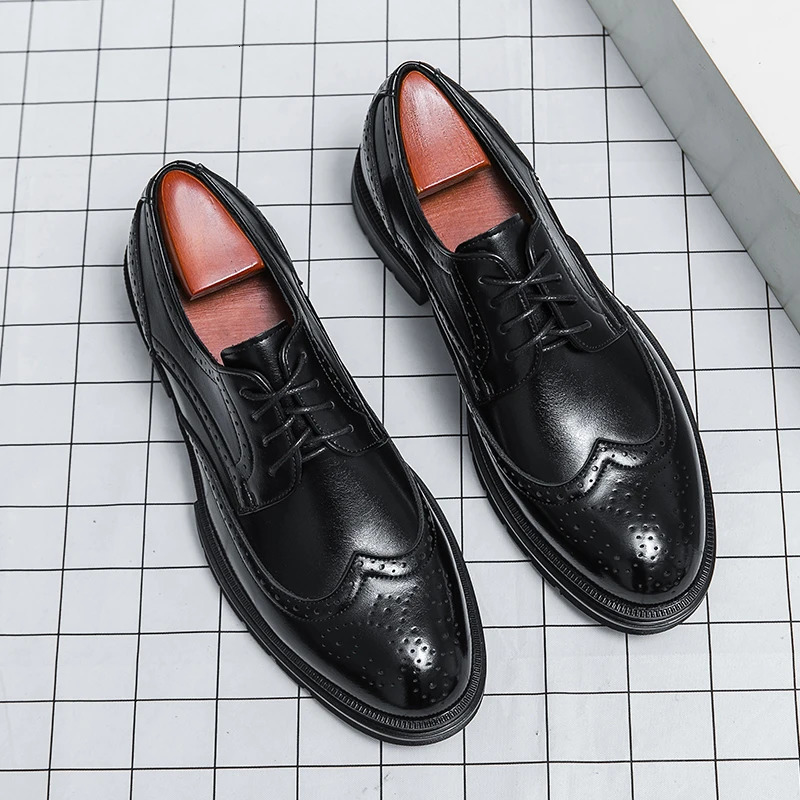 Party Mens Fashion Business Leather Shoes Formal Black Casual Dress Shoes male Boos Oxford Wedding Office Wedding Shoes250114bj