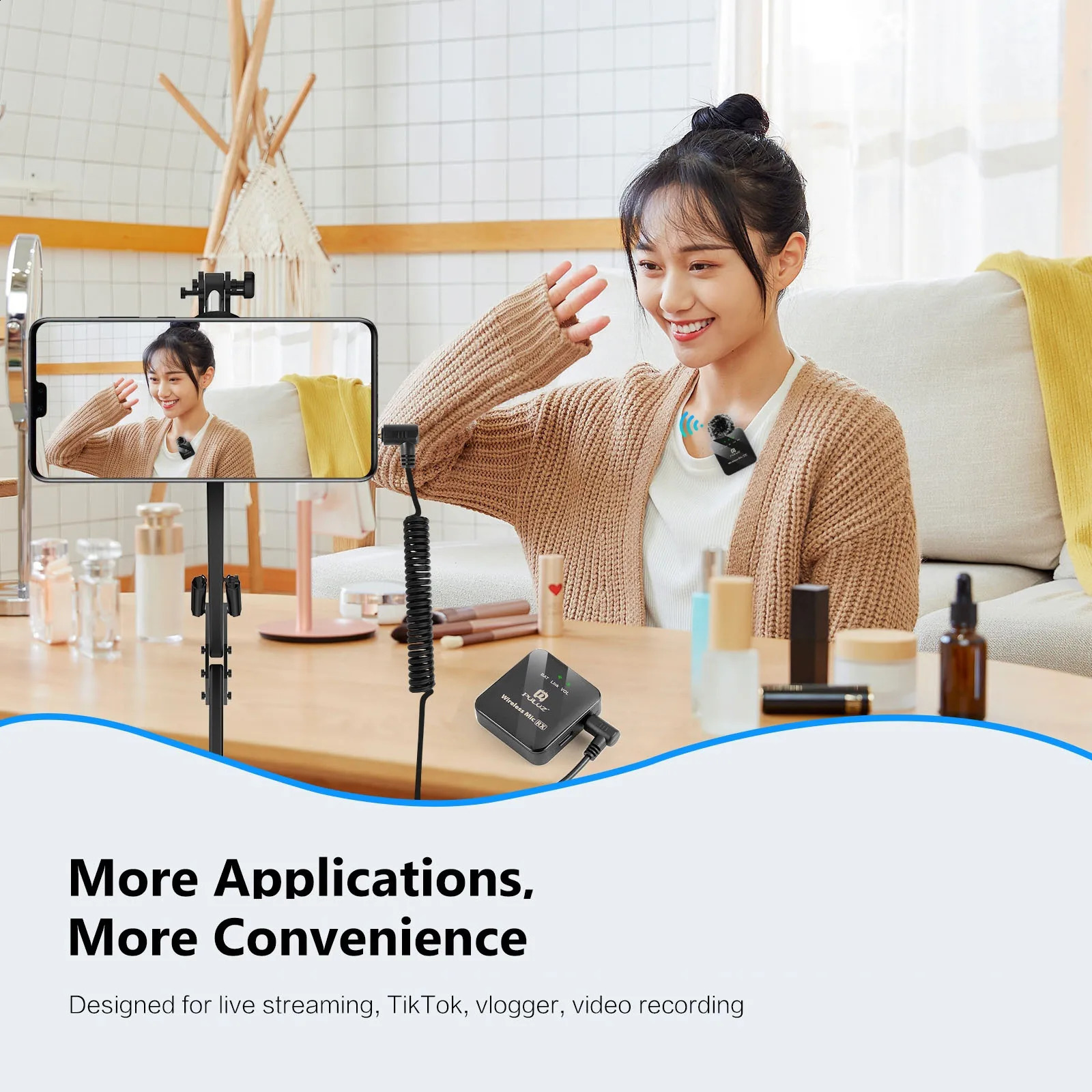 One-Trigger-Two Wireless Microphone Clip-on Mic 10M Rang Intelligent Pickup Battery 3.5mm Plug for Smartphone DSLR Camera Laptop 250213