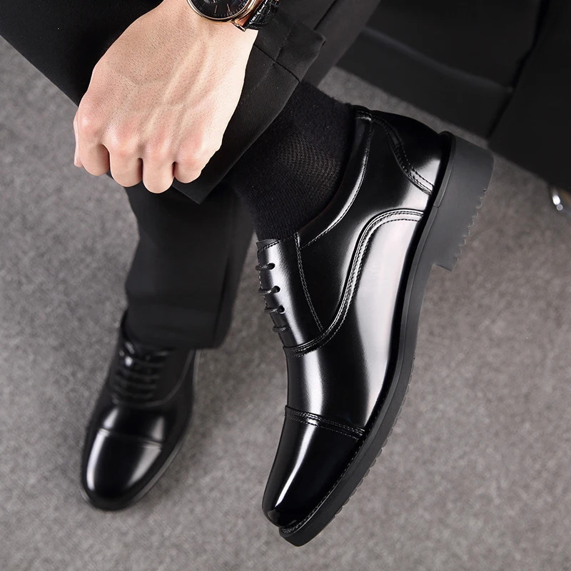 2024 Man Split Leather Shoes Rubber Sole Size 36 37 38 39 40 41 42 43 44 45 48 Man Business Office Male Dress Lether Shoes250114