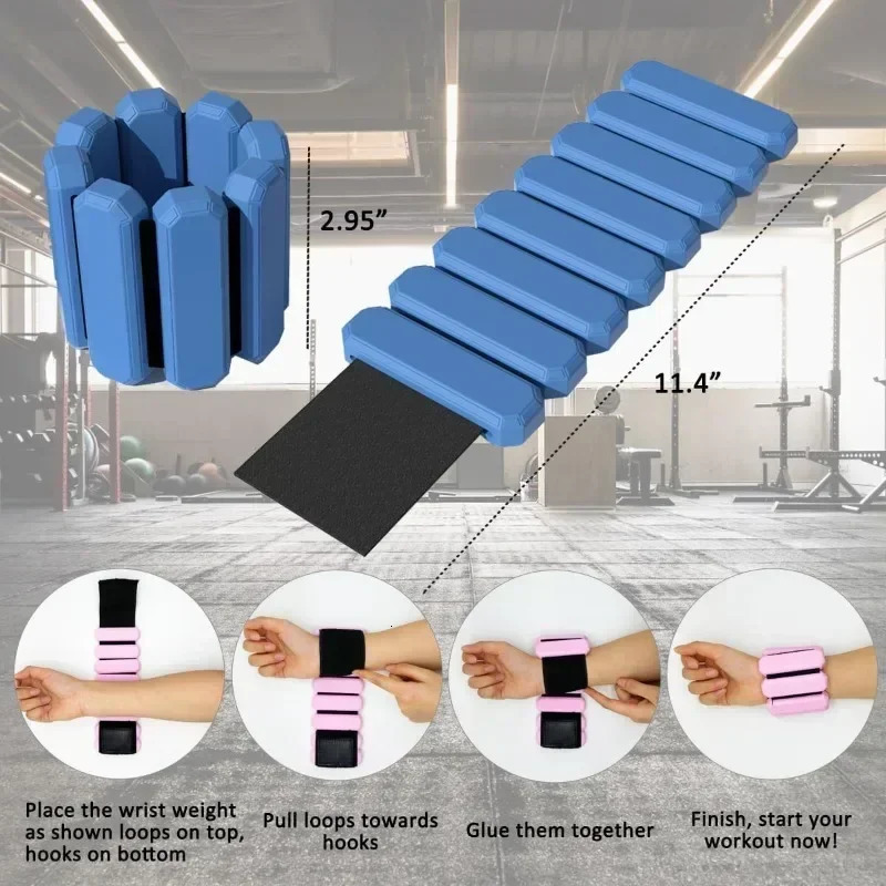 A Pair Weight Bracelet Wearable Wrist Ankle Weights Adjustable Arm Leg Weights Bracelet for Yoga Running Cardio Gym Workouts 250122 - view 7