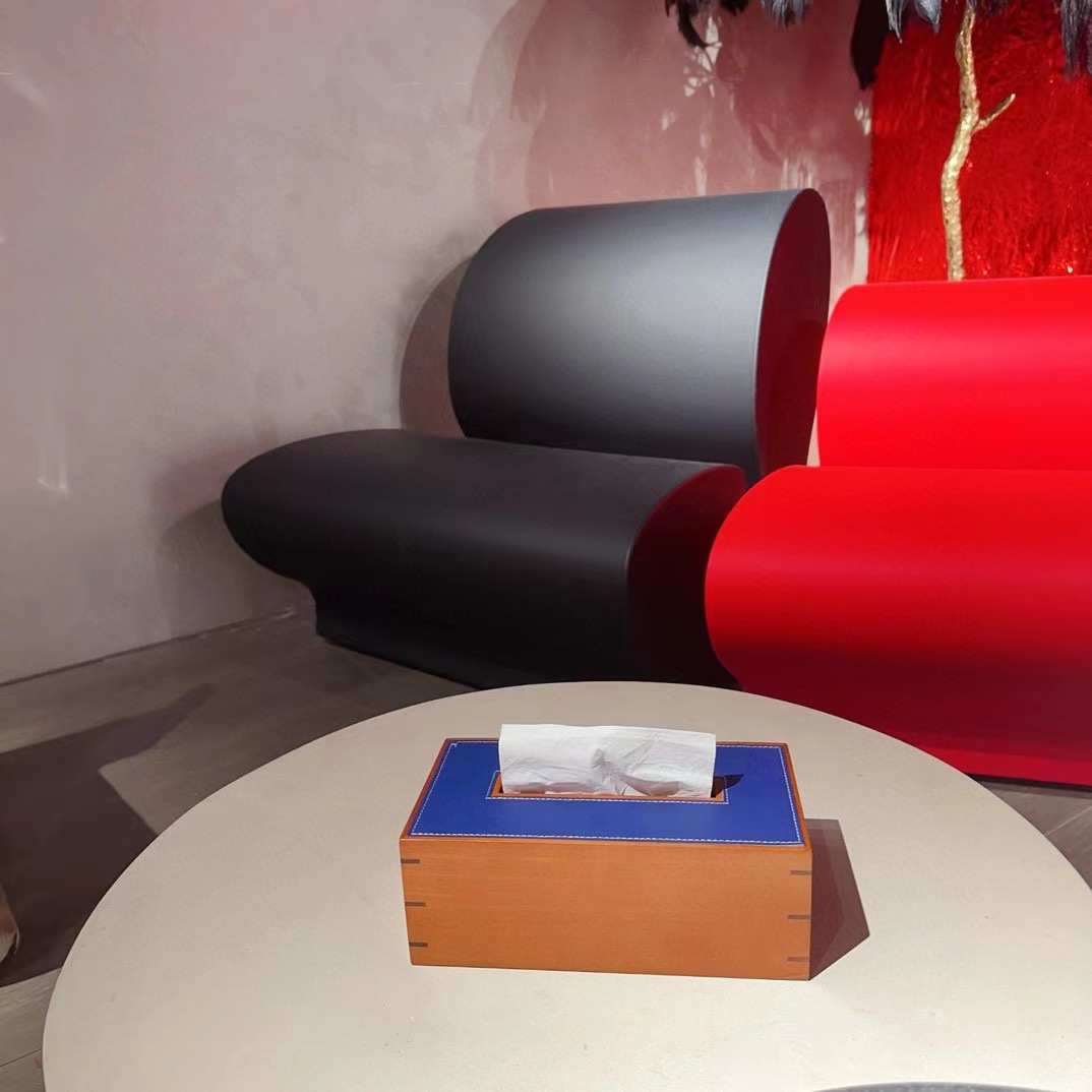 Tissue Boxes Solid Wood Living Rooms Coffee Table Leather Napkins Box Packaging Household Gift